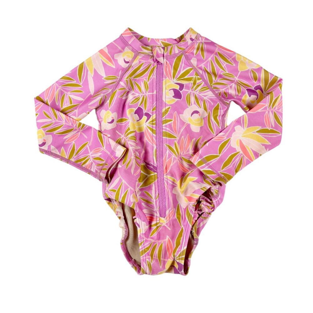 Tea Collection Tropical Long Sleeve Swimsuit Rashguard size 18-24 months